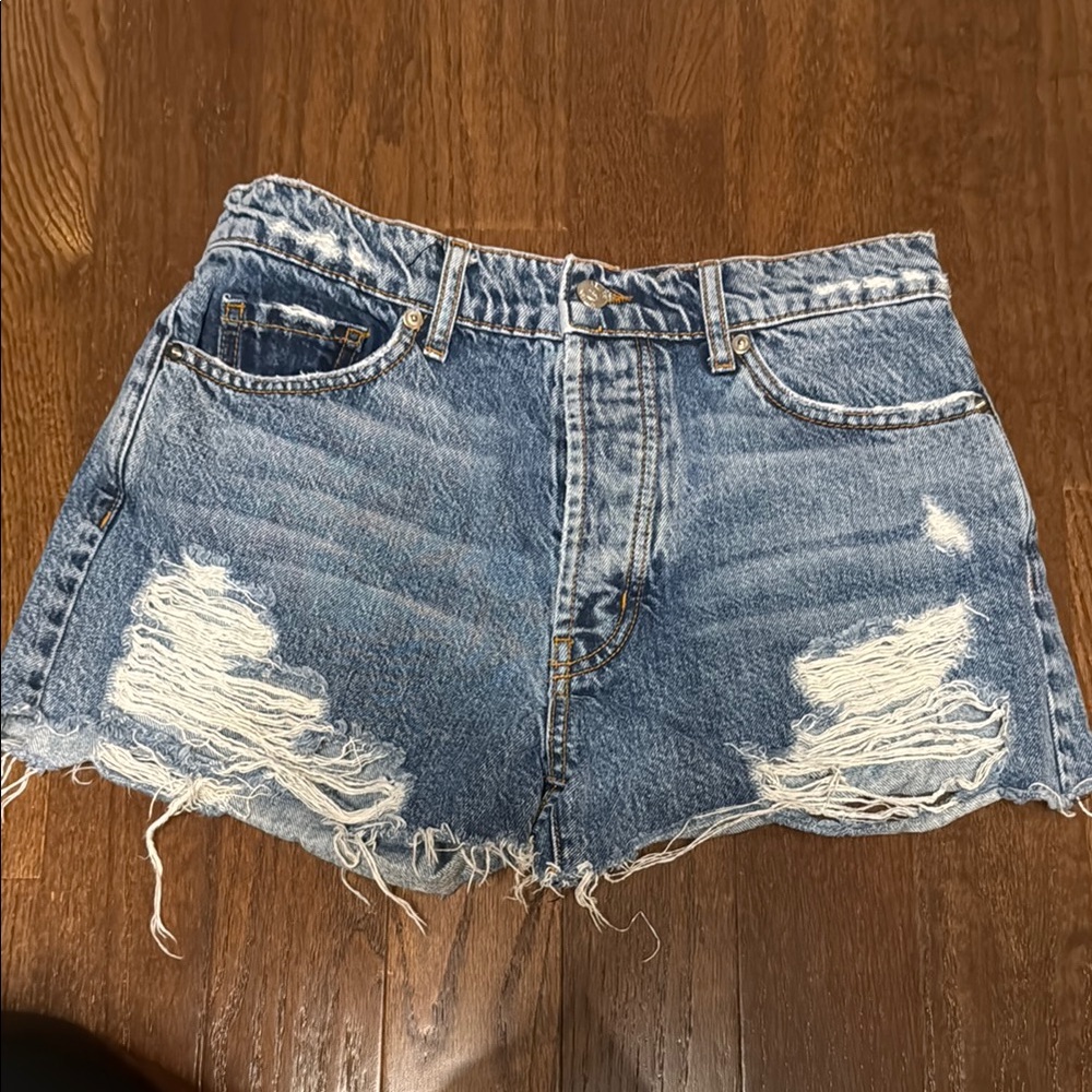 Distressed Denim Shorts